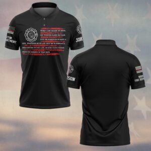 Custom Name & Fire Department When I Am Called To Duty Firefighter Prayer #DQH0377 - Polo