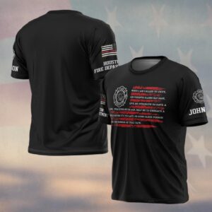 Custom Name & Fire Department When I Am Called To Duty Firefighter Prayer #DQH0377 - T-shirt