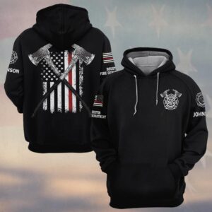 Custom Name & Fire Department Crossed Axes – Earned, Not Given #DQH0387 - Hoodie
