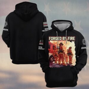Custom Name & Fire Department Forged By Fire Built By The Job #DQH0389 - Hoodie