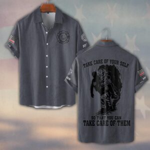 Custom Name & Fire Dept Take Care Of Yourself So That You Can Take Care Of Them #DQH0393 - Short Sleeve Button Shirt