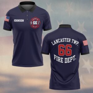 Custom Name, Number & Fire Dept Station Pride #DQH0396 - Polo