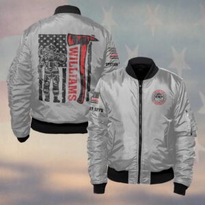 Custom Name & Fire Dept Volunteer Strong – Tillman Axe #DQH0397 - Bomber Jacket