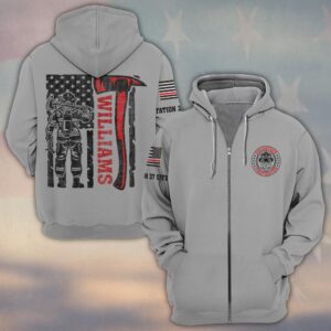 Custom Name & Fire Dept Volunteer Strong – Tillman Axe #DQH0397 - Zip Hoodie