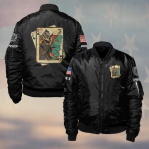 Custom Name & Text Ut Alii Vivant King Cards Firefighter #DQH0412 - Bomber Jacket