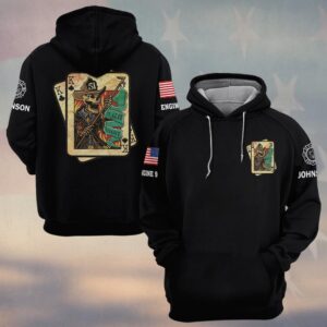 Custom Name & Text Ut Alii Vivant King Cards Firefighter #DQH0412 - Hoodie