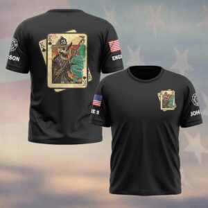 Custom Name & Text Ut Alii Vivant King Cards Firefighter #DQH0412 - T-shirt