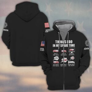 Custom Name & Fire Department Things I Do In My Spare Time #DQH0423 - Zip Hoodie