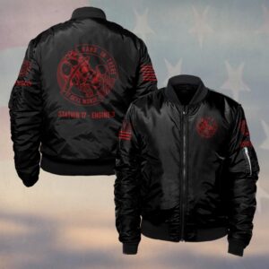 Custom Name & Text Hang In There It Get Worse Firefighter #DQH0425 - Bomber Jacket