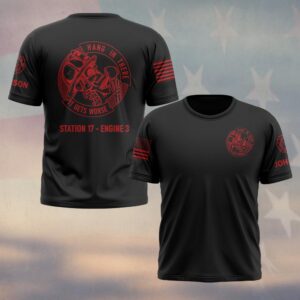 Custom Name & Text Hang In There It Get Worse Firefighter #DQH0425 - T-shirt