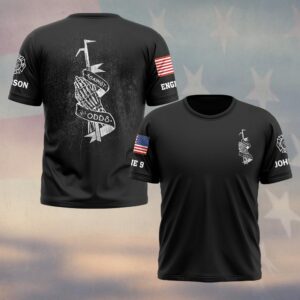 Custom Name & Text Against All Odds Firefighter #DQH0429 - T-shirt