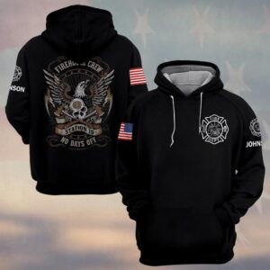 Custom Name & Text Firehouse Crew No Days Off #DQH0431 - Hoodie