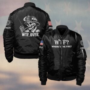 Custom Name & Text Where's The Fire, Over #DQH0433 - Bomber Jacket