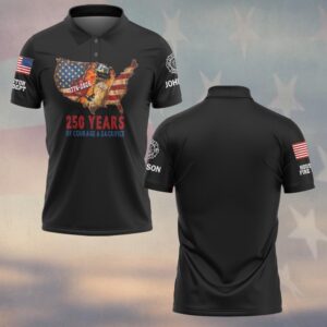 Custom Name & Fire Department 250 Years Of Courage & Sacrifice #DQH0435 - Polo
