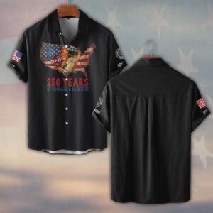 Custom Name & Fire Department 250 Years Of Courage & Sacrifice #DQH0435 - Short Sleeve Button Shirt