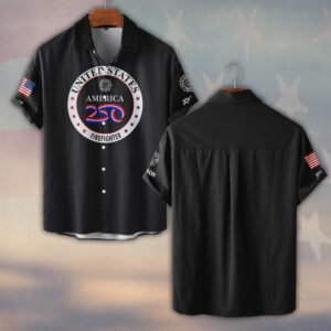 Custom Name & Fire Department USA 250 Firefighter Edition #DQH0436 - Short Sleeve Button Shirt