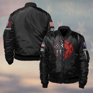 Custom Name & Department Stars & Shield First Responders #DQH0441 - Bomber Jacket