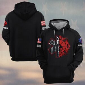 Custom Name & Department Stars & Shield First Responders #DQH0441 - Hoodie