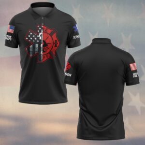 Custom Name & Department Stars & Shield First Responders #DQH0441 - Polo