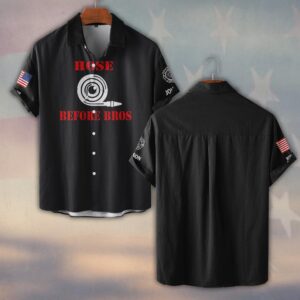 Custom Name & Fire Department Hose Before Bros Firefighter #DQH0442 - Short Sleeve Button Shirt