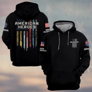 Custom Name & Department American Heroes First Responders #DQH0446 - Hoodie