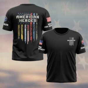 Custom Name & Department American Heroes First Responders #DQH0446 - T-shirt