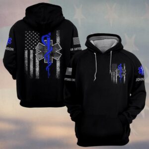 Custom Name & Department Star Of Life Medic Flag First Responders #DQH0449 - Hoodie