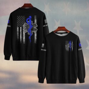 Custom Name & Department Star Of Life Medic Flag First Responders #DQH0449 - Sweatshirt