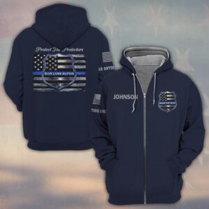 Custom Name & Department Blue Lives Matter First Responders #DQH0450 - Zip Hoodie