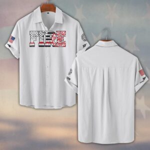 Custom Name & Department American FIRE Legacy Firefighter #DQH0461 - Short Sleeve Button Shirt