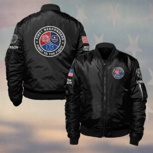 Custom Name & Department First Responders First To The Fight #DQH0466 - Bomber Jacket