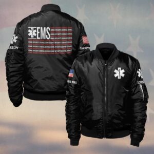Custom Name & Department EMS Honor Integrity Courage First Responders #DQH0472 - Bomber Jacket