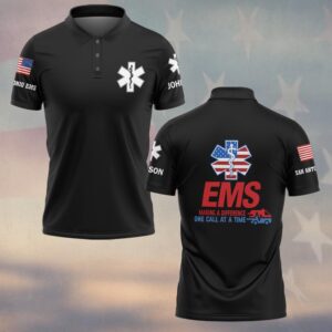 Custom Name & Department EMS One Call At A Time #DQH0474 - Polo