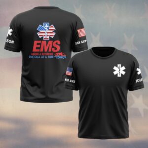 Custom Name & Department EMS One Call At A Time #DQH0474 - T-shirt
