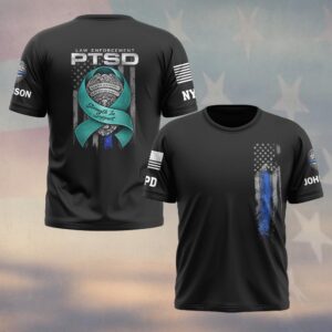 Custom Name & Department Law Enforcement PTSD Strength In Support #DQH0479 - T-shirt
