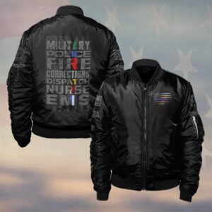 Custom Name & Department United in Service — Thin Line Edition First Responders #DQH0484 - Bomber Jacket