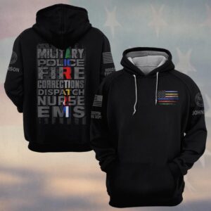 Custom Name & Department United in Service — Thin Line Edition First Responders #DQH0484 - Hoodie