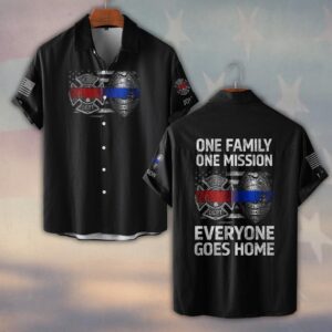 Custom Name & Department Brotherhood of the Line – Everyone Goes Home - Short Sleeve Button Shirt