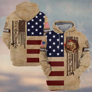 Custom Name & Department We The People America Volunteer Firefighter #DQH0499 - Hoodie