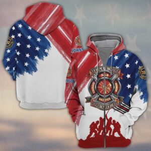Custom Name & Department Firefighter All Gave Some Some Gave All 343 Edition #DQH0501 - Zip Hoodie