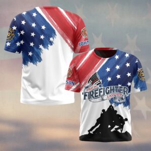 Custom Name & Department Firefighter First In Last Out America Edition #DQH0503 - T-shirt