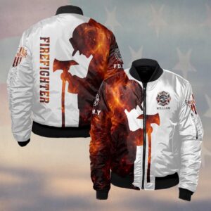 Custom Name & Department Kneel For The Fallen Firefighter #DQH0505 - Bomber Jacket