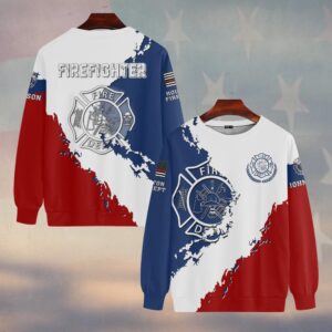 Custom Name & Department Firefighter Stars & Stripes Honor #DQH0513 - Sweatshirt