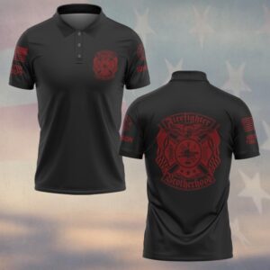 Custom Name & Departmentg Firefighter Brotherhood – Blood & Honor #DQH0516 - Polo
