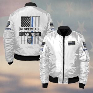 Custom Name & Department Peacemaker Valor – Respect All, Fear None Edition #DQH0517 - Bomber Jacket
