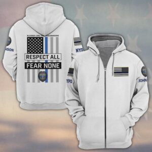 Custom Name & Department Peacemaker Valor – Respect All, Fear None Edition #DQH0517 - Zip Hoodie