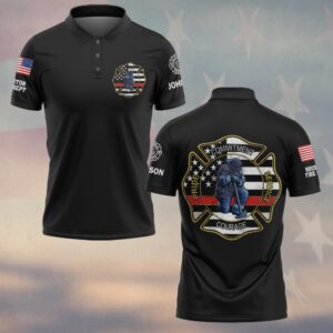 Custom Name & Department Firefighter Pride Commitment Service Courage #DQH0544 - Polo