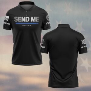 Custom Name & Station Here I Am Send Me Law Enforcement #DQH0557 - Polo