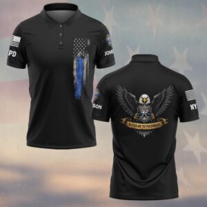 Custom Name & Station Law Enforcement Eagle Blessed Are The Peacemakers #DQH0603 - Polo