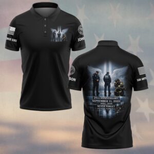 Custom Name & Department 911 25th Anniversary First Responders Tribute #DQH0608 - Polo